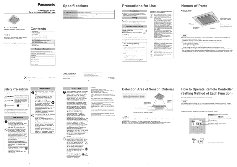 Página 1 del manual Manual de usuario Panasonic CZ-KPU3AW