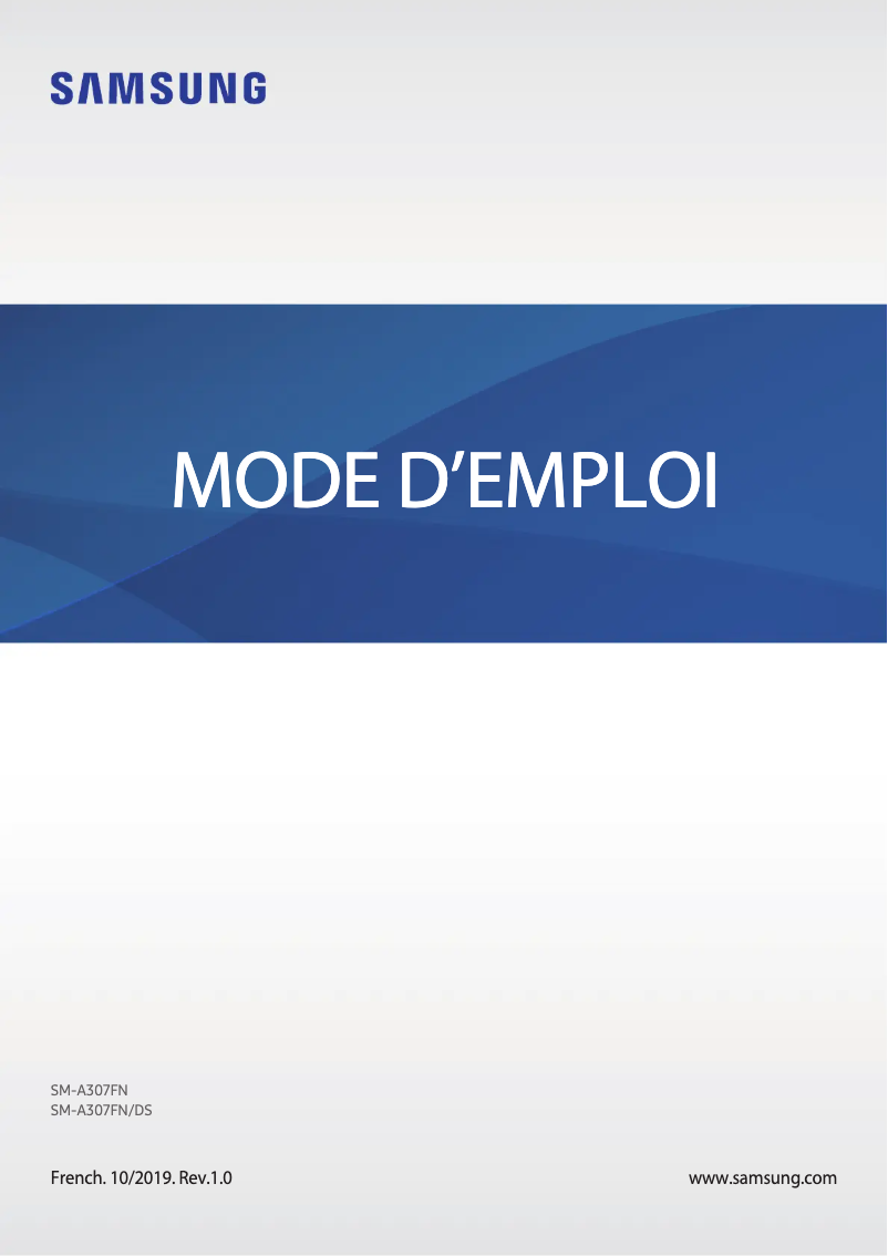 Page 1 de la notice Manuel utilisateur Samsung Galaxy A30s