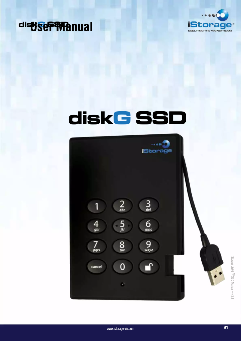 Page n°1 - Manuel utilisateur iStorage diskGenie 256-bit SSD