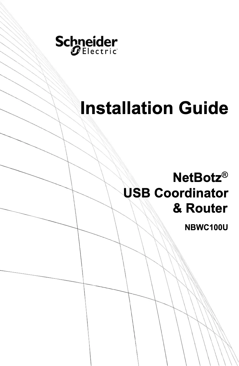 Page n°1 - Manuel utilisateur NetBotz NBWC100U