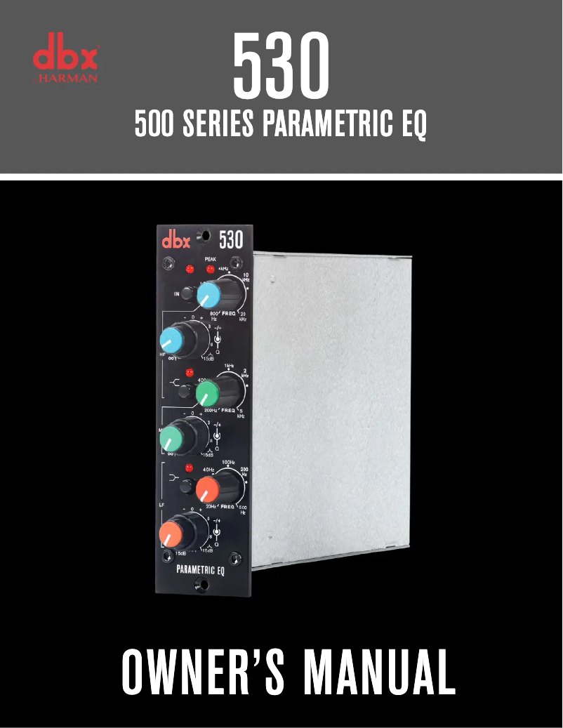 Page n°1 - Manuel utilisateur DBX 530