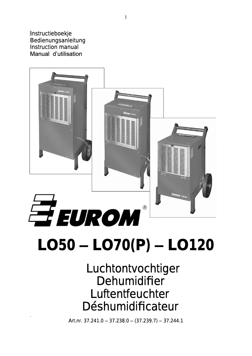 Page n°1 - Manuel utilisateur Eurom LO120