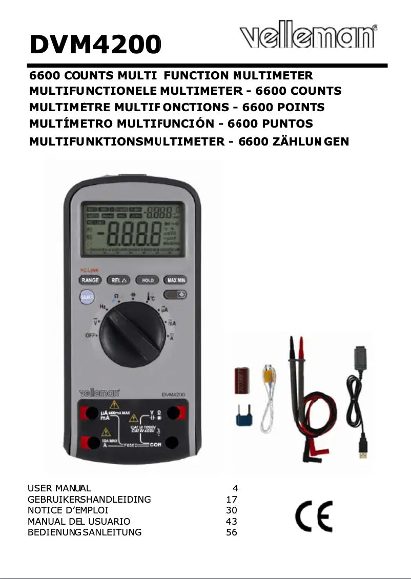 Página 1 del manual Manual de usuario Velleman DVM4200