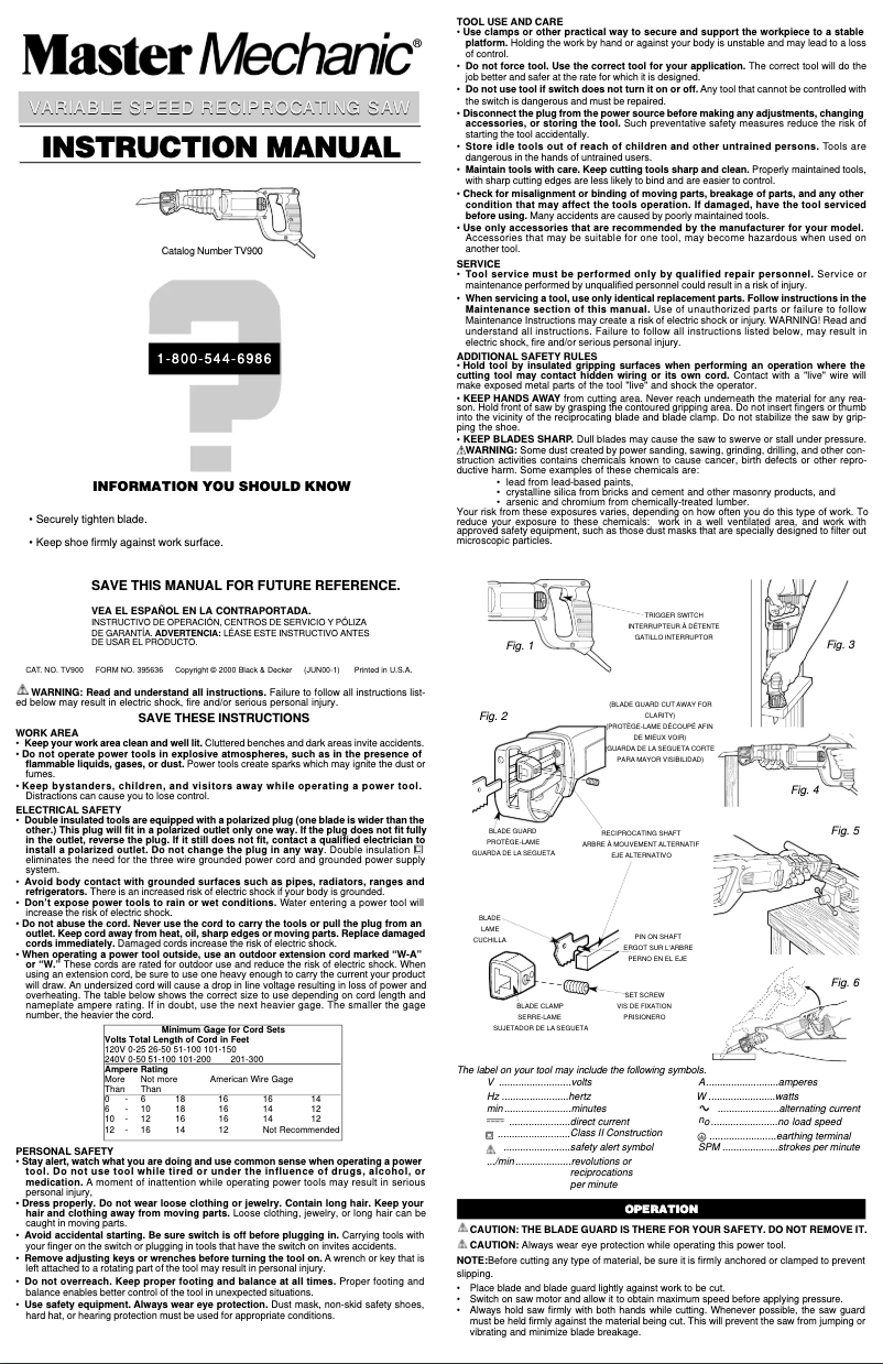 Page n°1 - Manuel utilisateur Black & Decker TV900