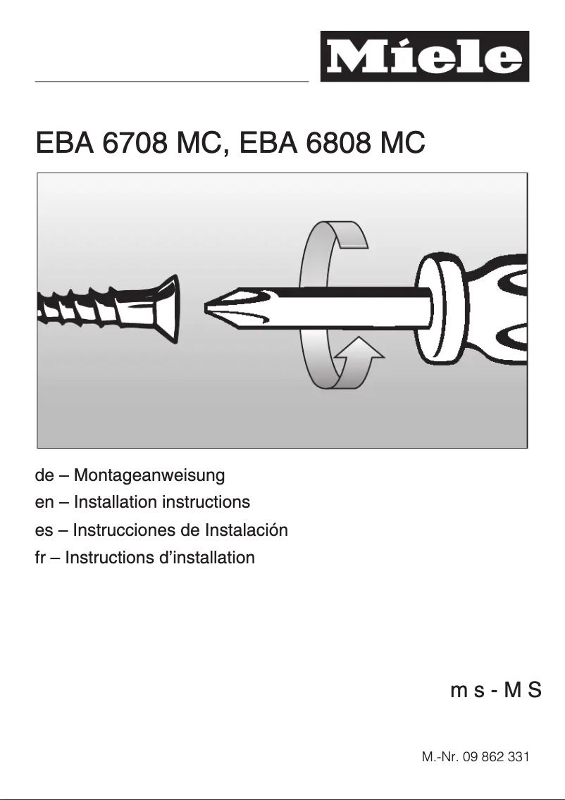 Image de la première page du manuel de l'appareil EBA 6808 MC