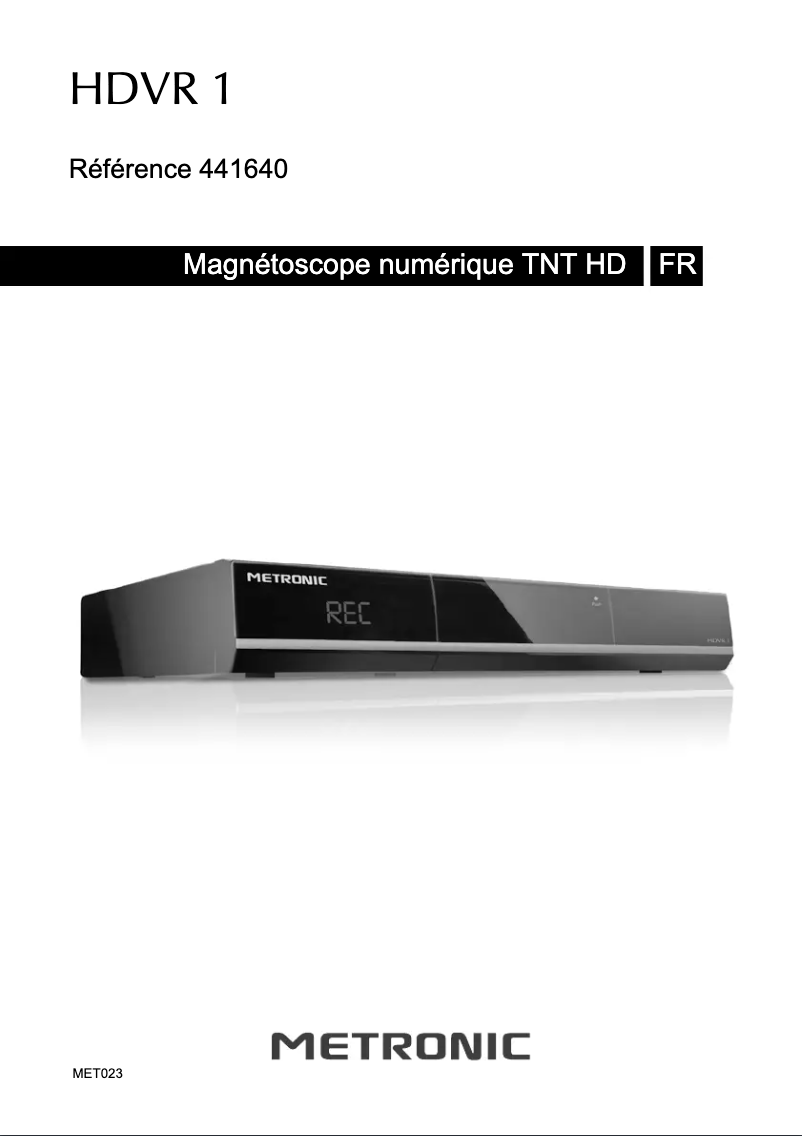 Page n°1 - Manuel utilisateur Metronic HDVR 1