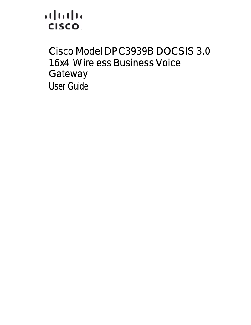Page 1 de la notice Manuel utilisateur Cisco DPC3939B