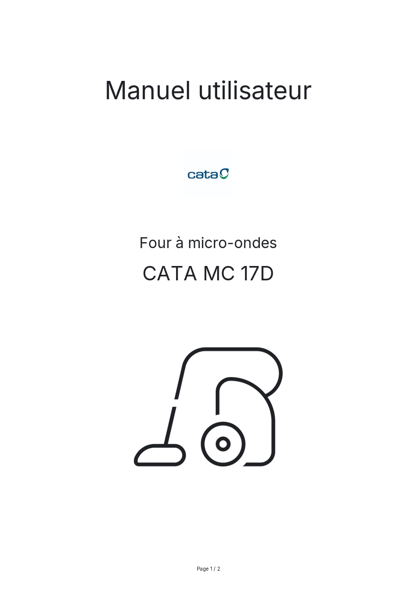 Image de la première page du manuel de l'appareil MC 17D