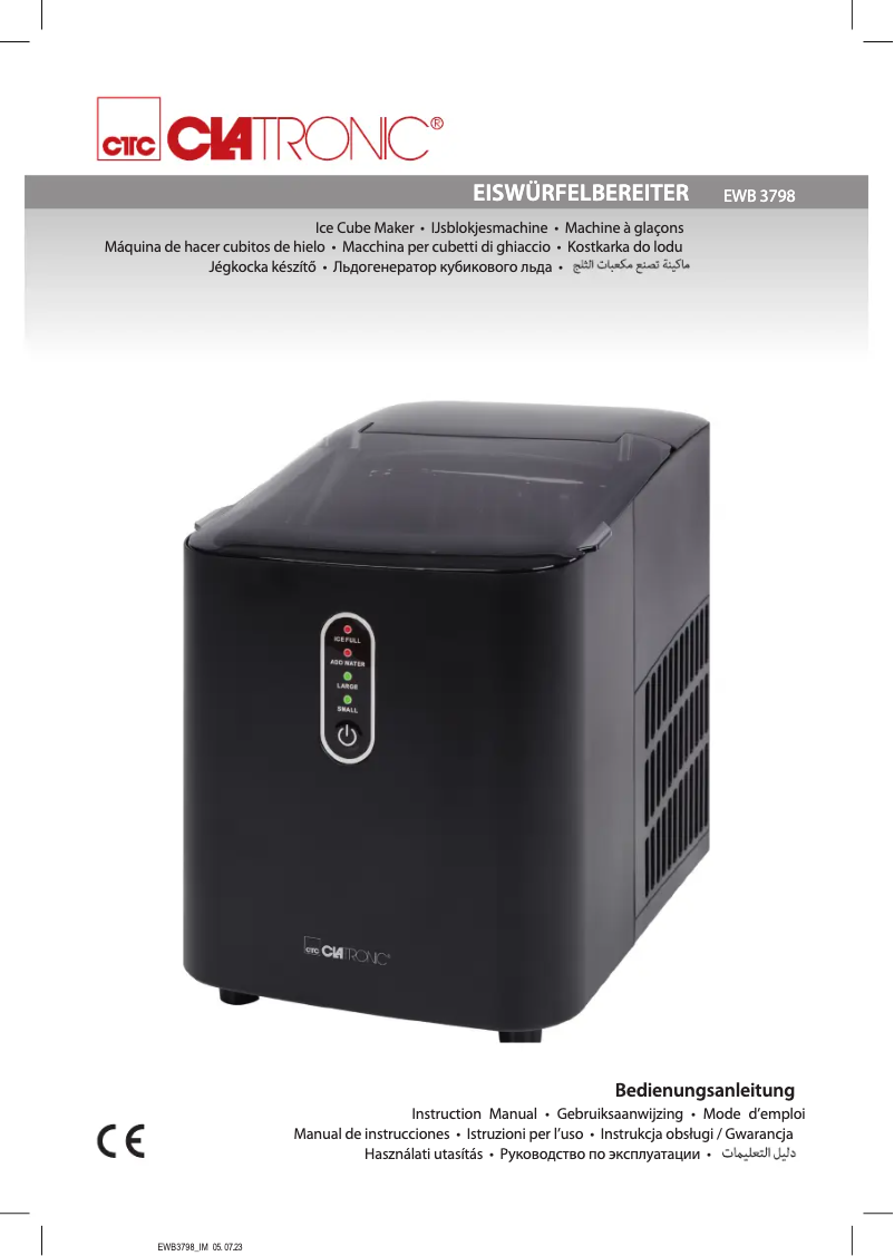 Page 1 de la notice Manuel utilisateur Clatronic EWB 3798