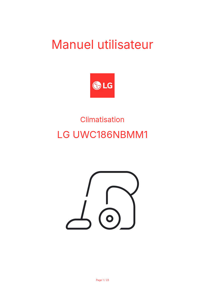 Image de la première page du manuel de l'appareil UWC186NBMM1