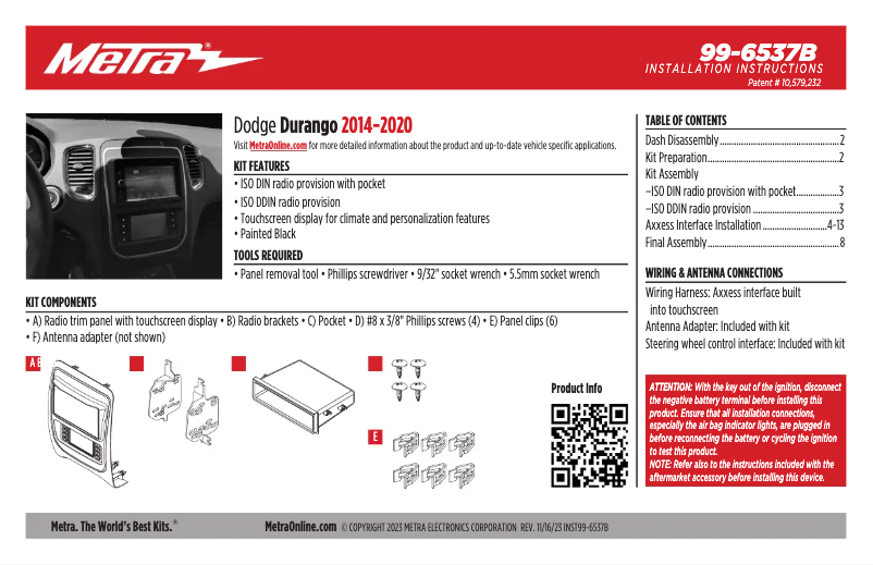 Page 1 de la notice Manuel utilisateur AXESS 99-6537B