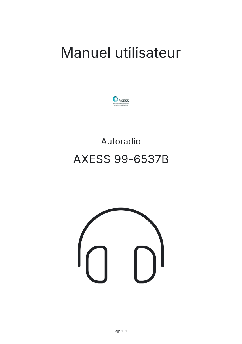 Image de la première page du manuel de l'appareil 99-6537B