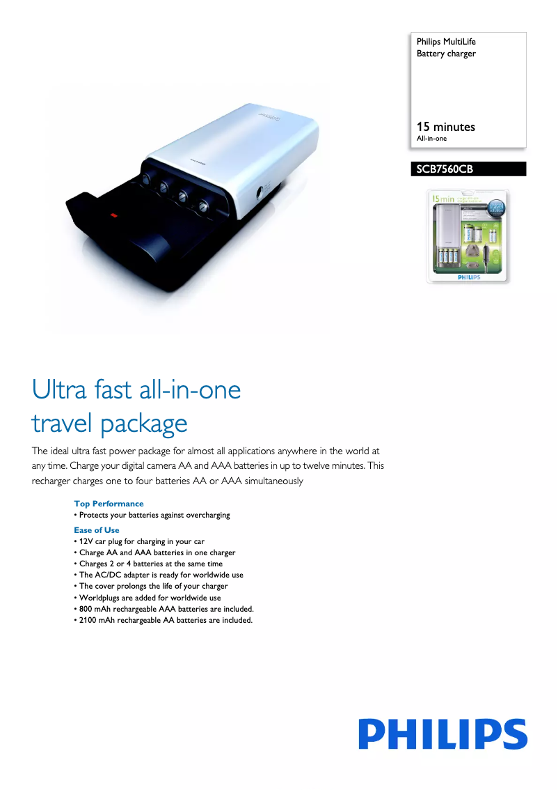 Page n°1 - Brochure Philips MultiLife SCB7560CB