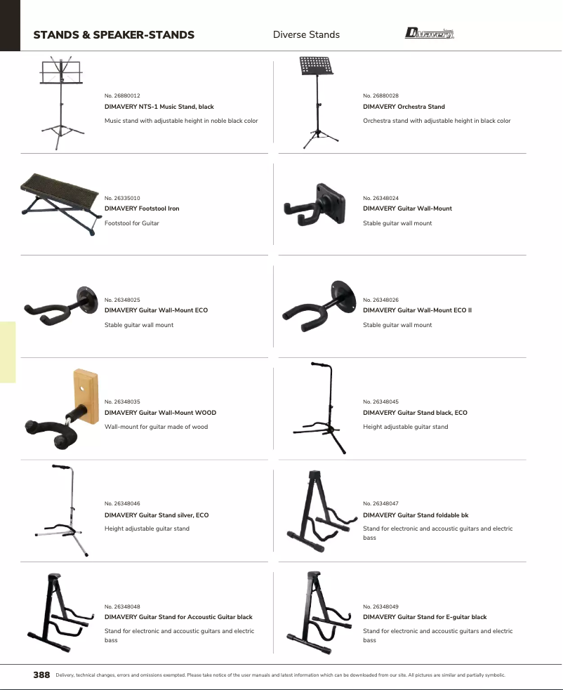 Page n°1 - Catalogue Dimavery Orchestre