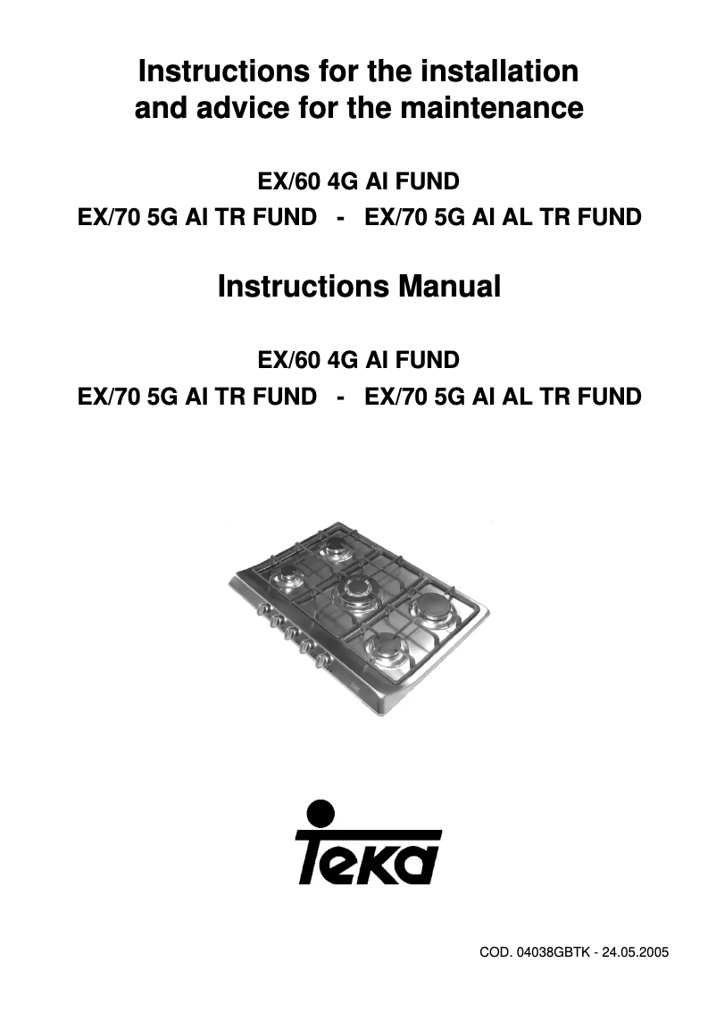 Page n°1 - Manuel utilisateur Teka EX 70 5G