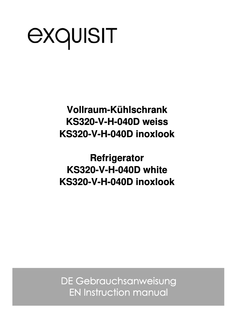 Page 1 de la notice Manuel utilisateur Exquisit KS320-V-H-040D