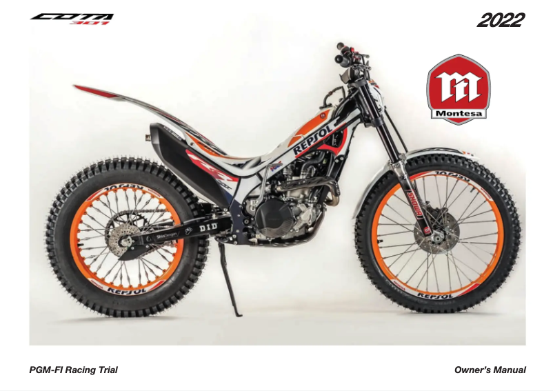 Page 1 de la notice Manuel utilisateur Honda Montesa Cota 301RR (2022)