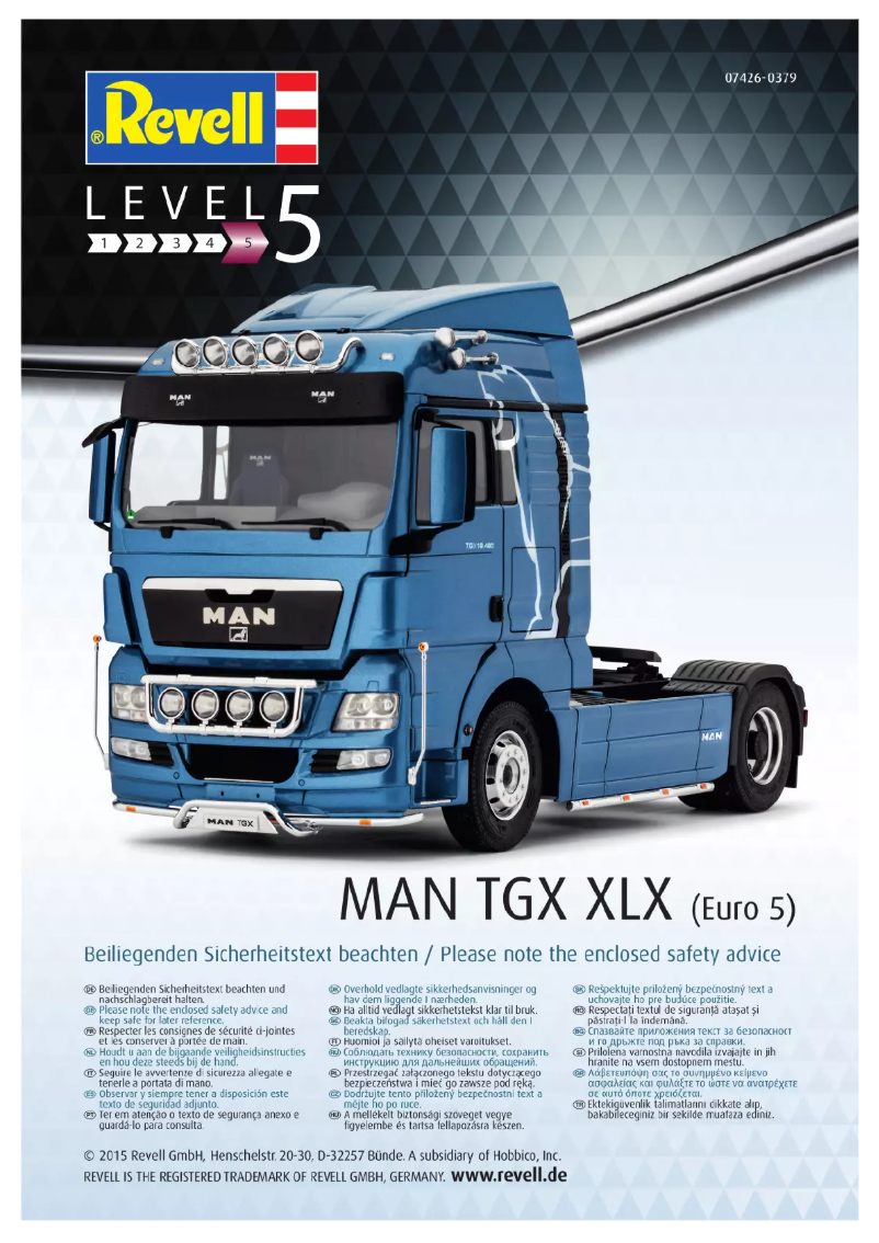 Page n°1 - Manuel utilisateur Revell MAN TGX XLX