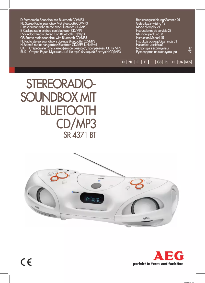 Image de la première page du manuel de l'appareil SR 4371 BT