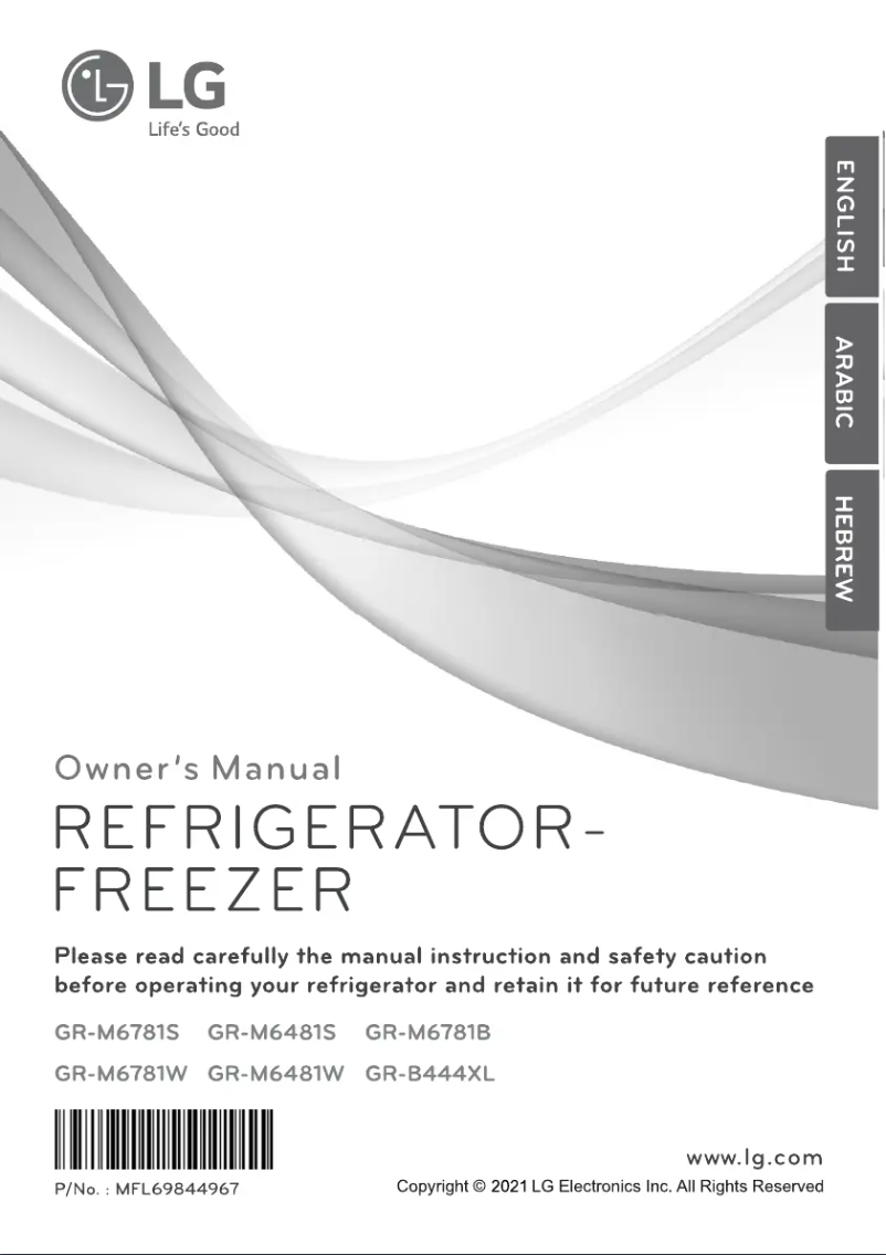 Page 1 de la notice Manuel utilisateur LG GR-B444XL