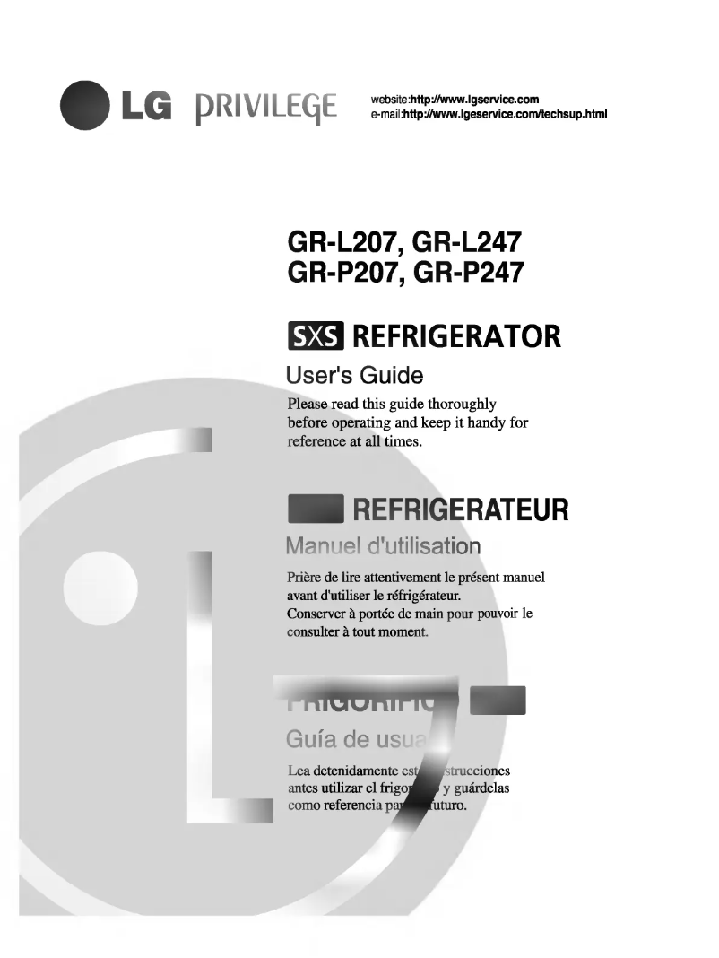 Page n°1 - Manuel utilisateur LG GR-L248N