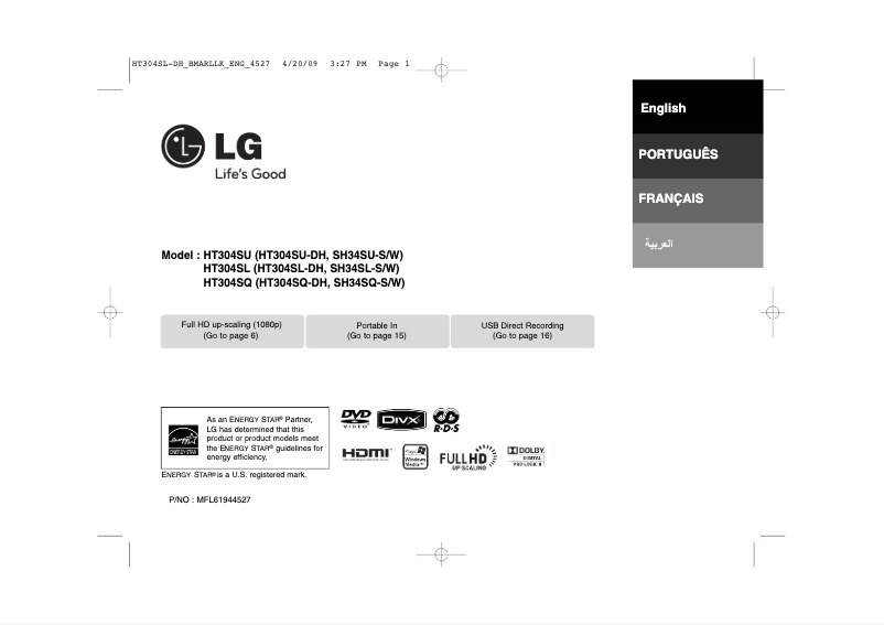 Page n°1 - Manuel utilisateur LG HT304SL-DH