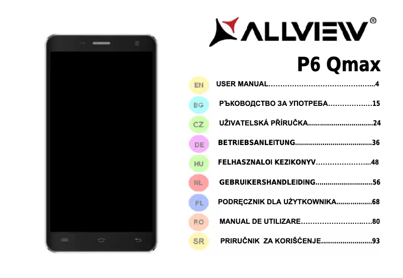 Page 1 de la notice Manuel utilisateur Allview P6 Qmax
