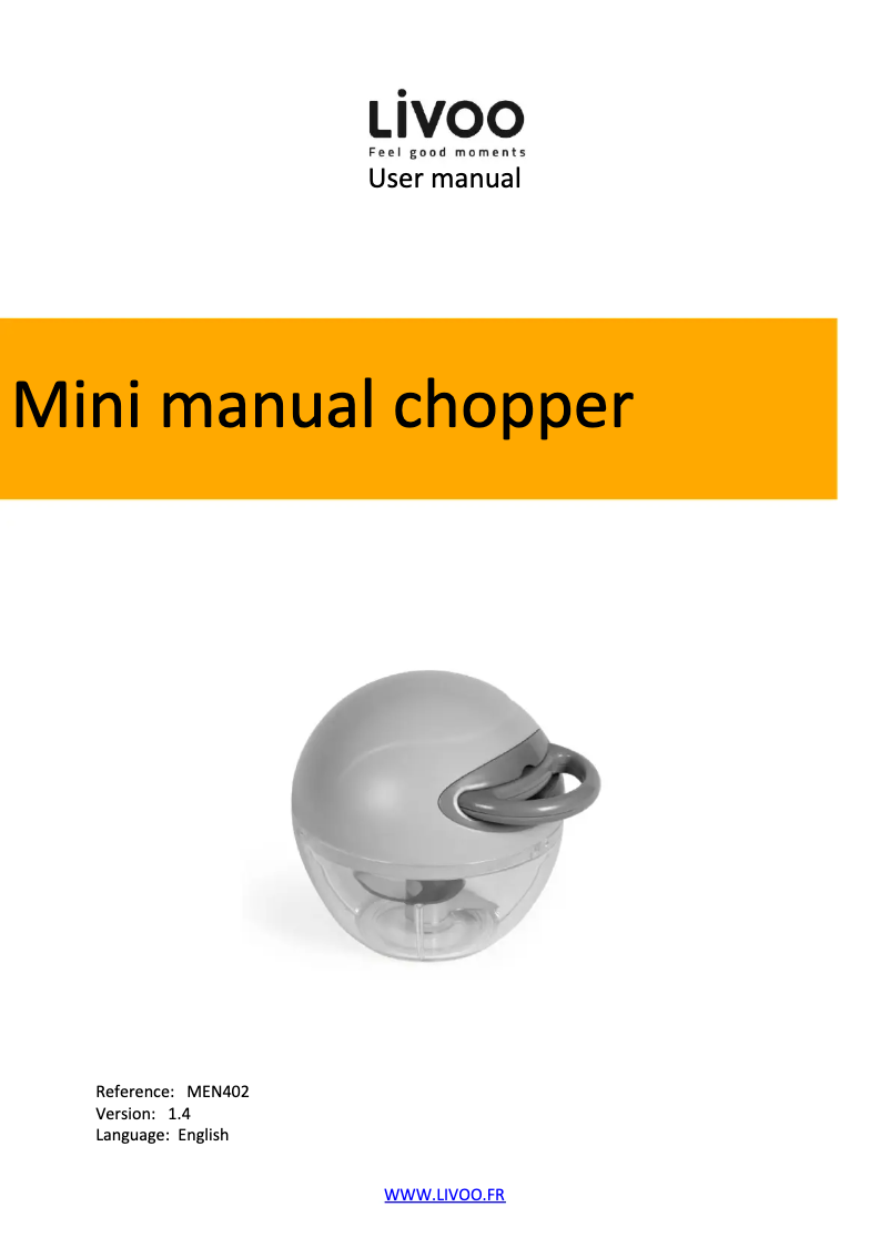 Page 1 de la notice Manuel utilisateur Livoo MEN402V