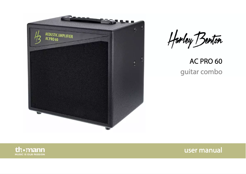 Page n°1 - Manuel utilisateur Harley Benton AC PRO 60