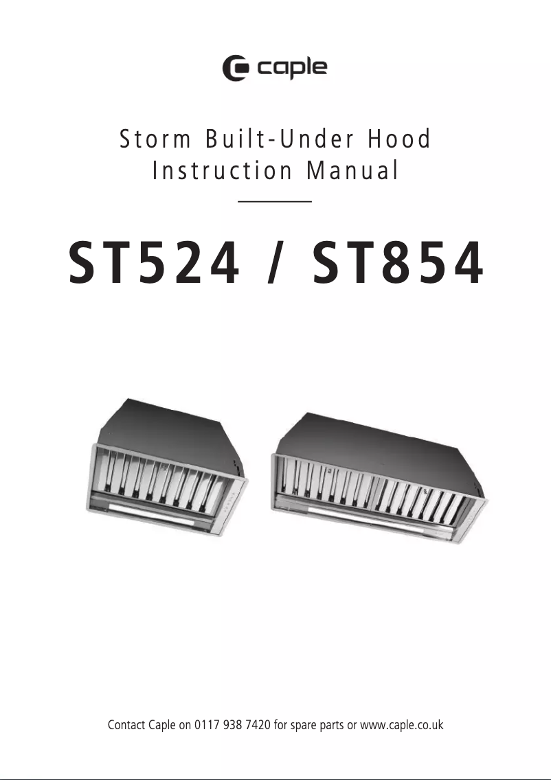 Page n°1 - Manuel utilisateur Caple ST524