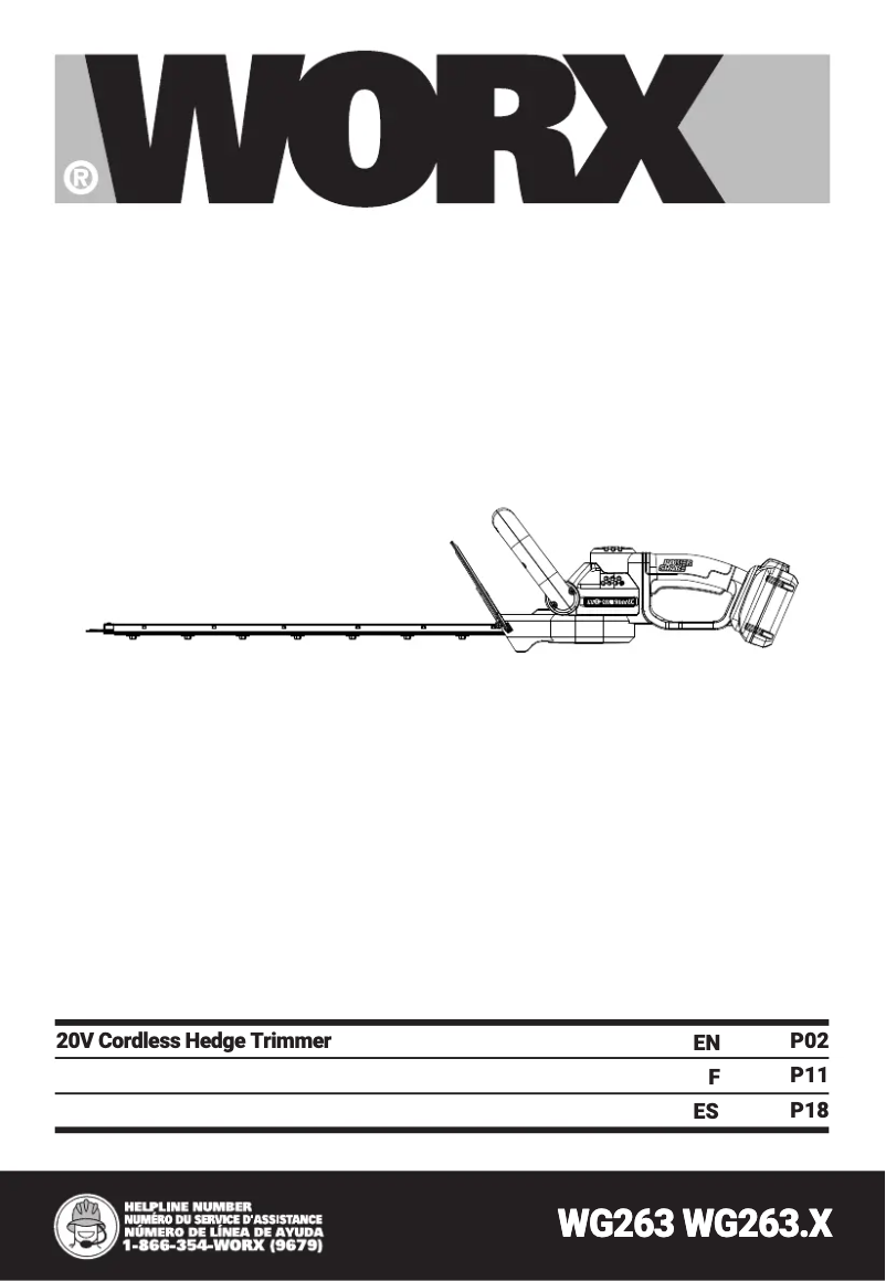 Page n°1 - Manuel utilisateur Worx WG263