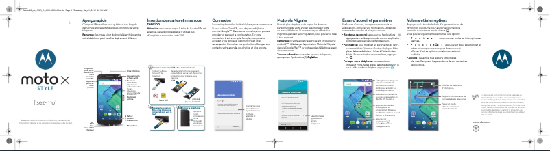 Image de la première page du manuel de l'appareil Moto X Style