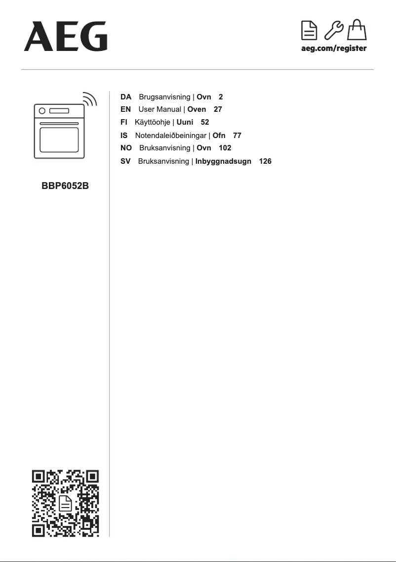 Page 1 de la notice Manuel utilisateur AEG BBP6052B