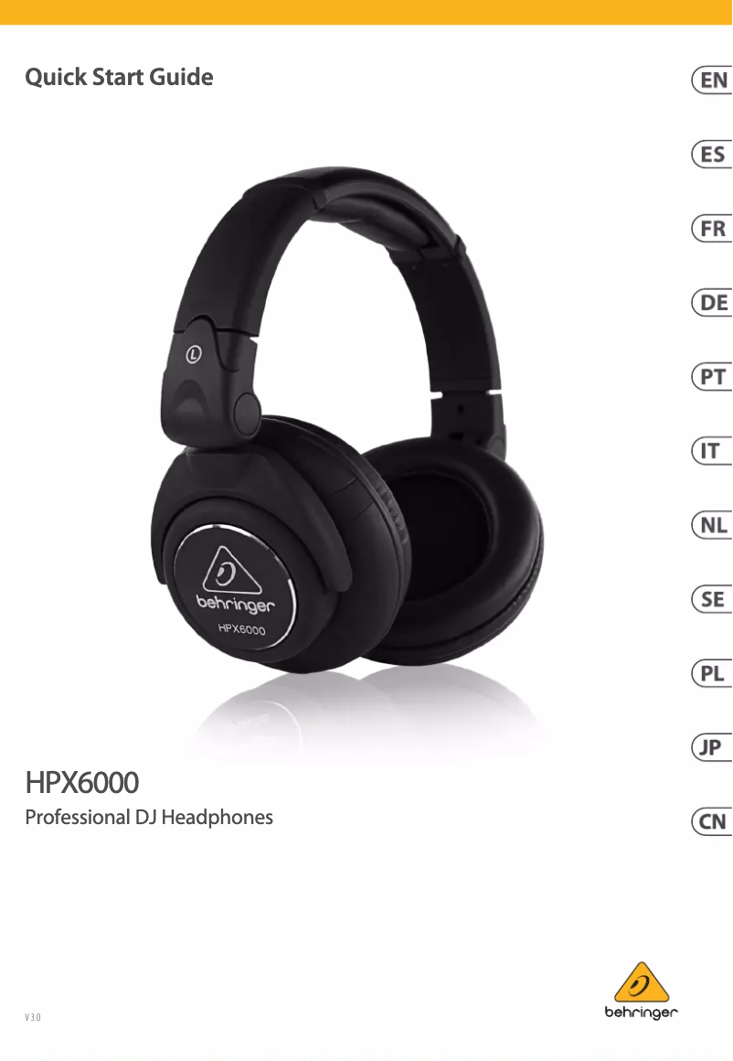 Page n°1 - Guide de démarrage rapide Behringer HPX6000