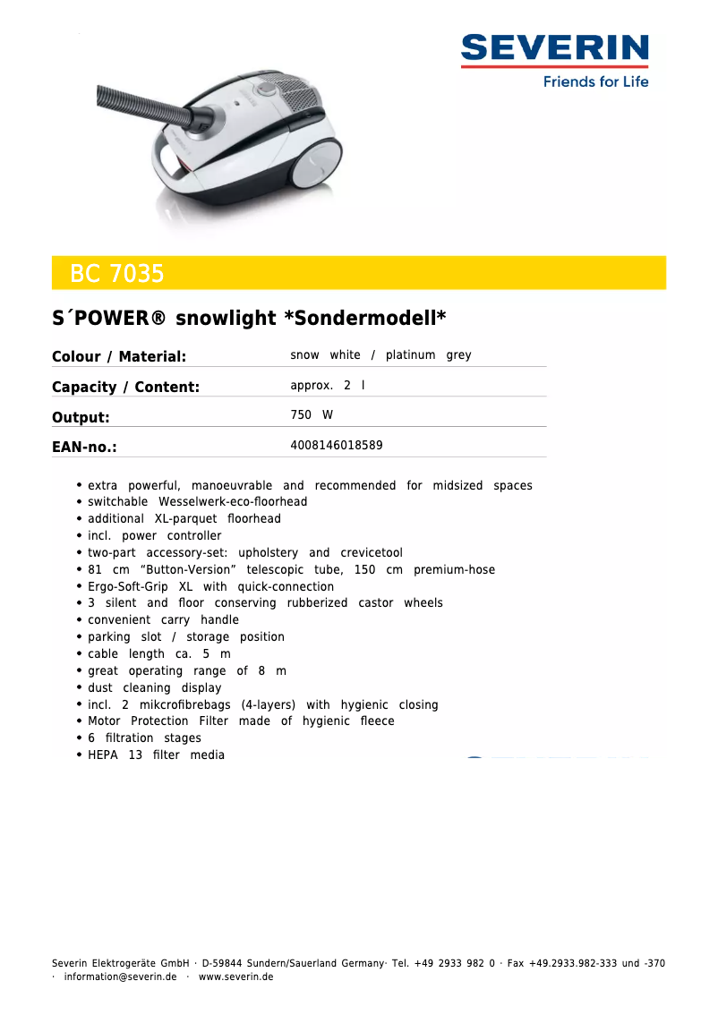 Image de la première page du manuel de l'appareil BC 7035