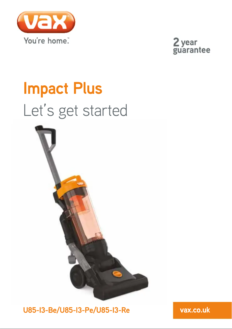 Image de la première page du manuel de l'appareil Impact Plus U85-I3-Pe