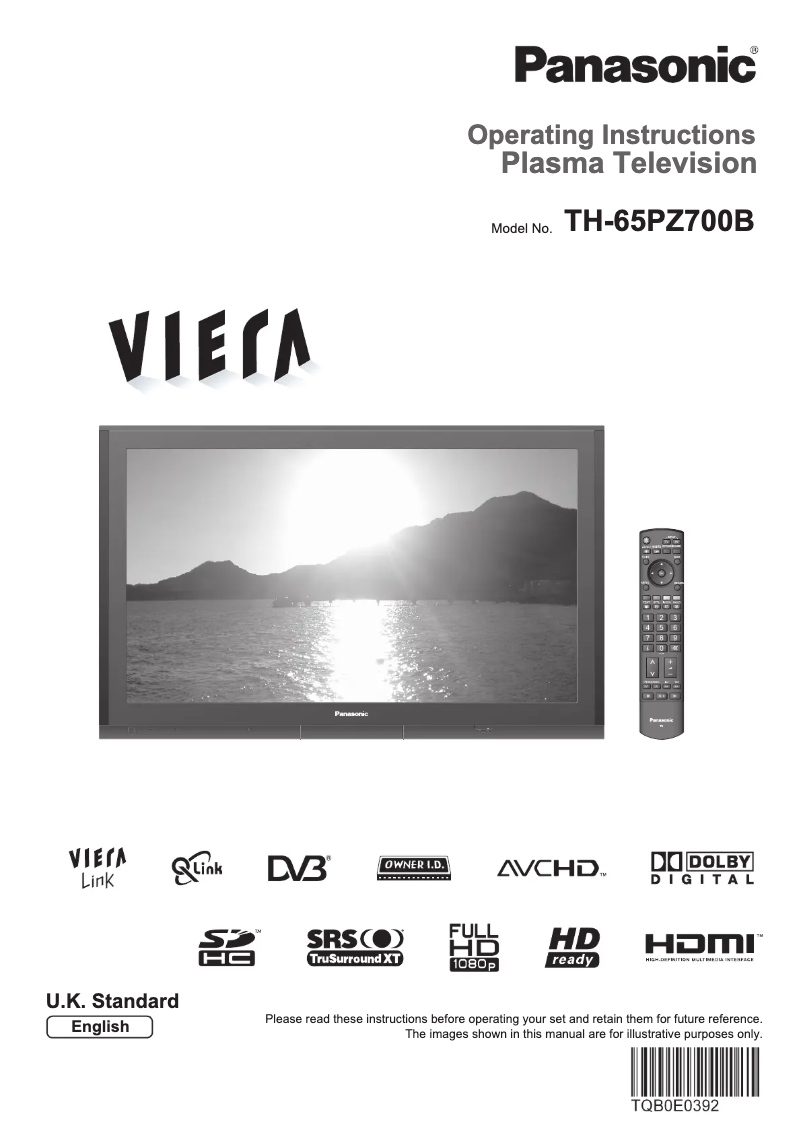 Page 1 de la notice Manuel utilisateur Panasonic TH-65PZ700B