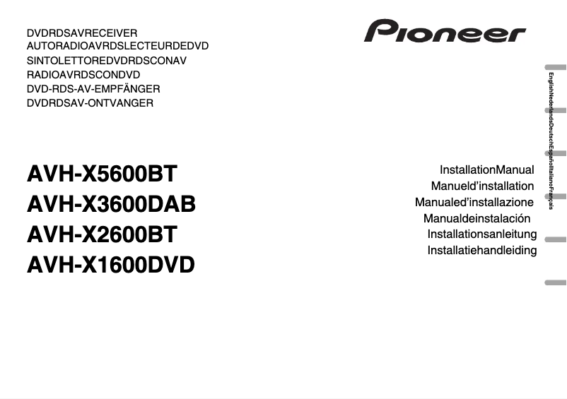Page 1 de la notice Manuel utilisateur Pioneer AVH-X5600BT