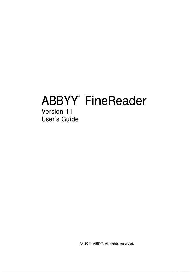 Page 1 de la notice Manuel utilisateur ABBYY FineReader 11.0