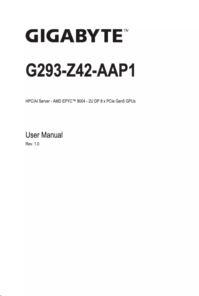 Image de la première page du manuel de l'appareil G293-Z42