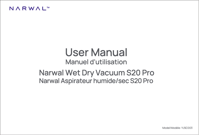 Page n°1 - Manuel utilisateur Narwal S20 Pro