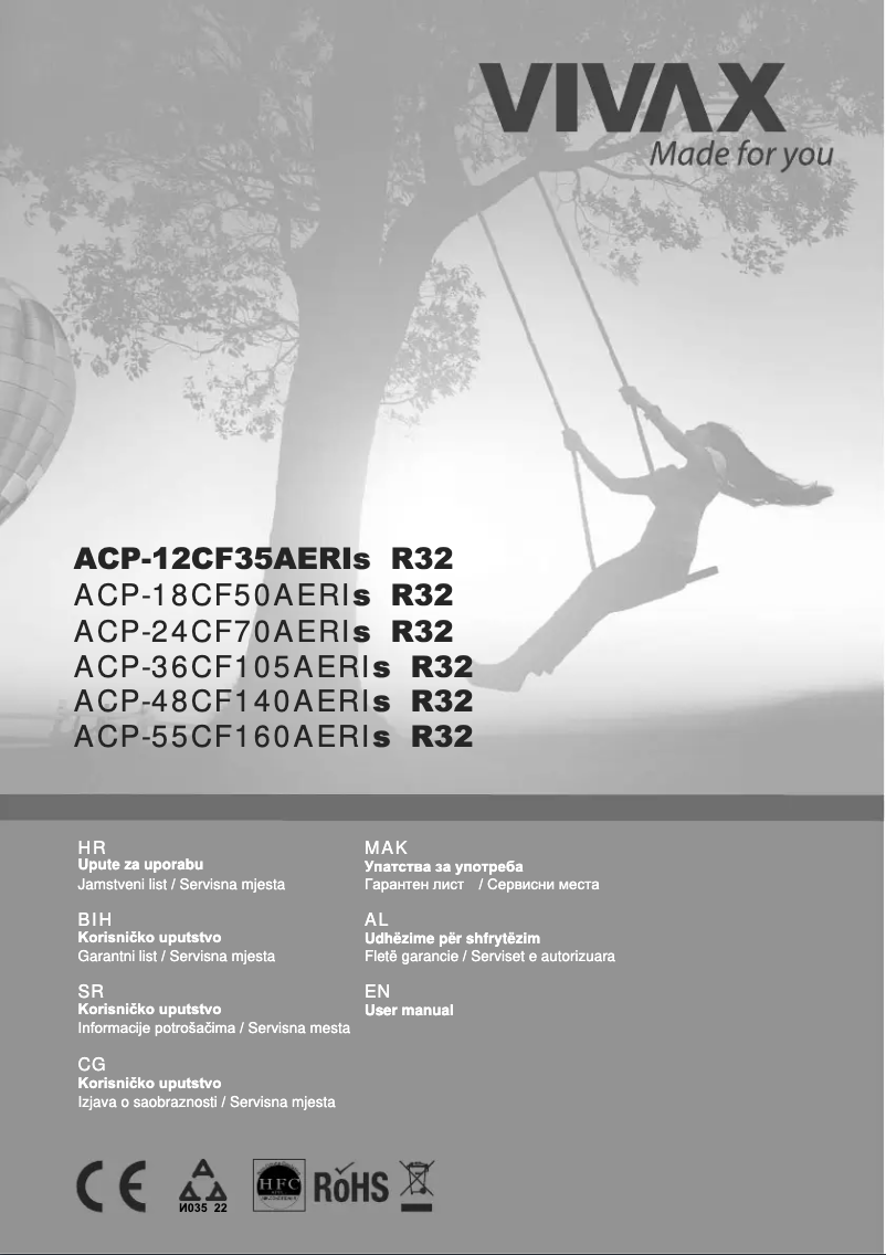 Page n°1 - Manuel utilisateur Vivax ACP-18CF50AERI+ R32