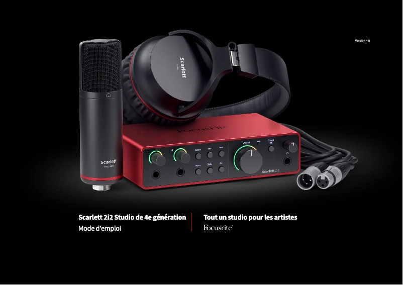 Page 1 de la notice Manuel utilisateur Focusrite Scarlett 2i2 4th Gen