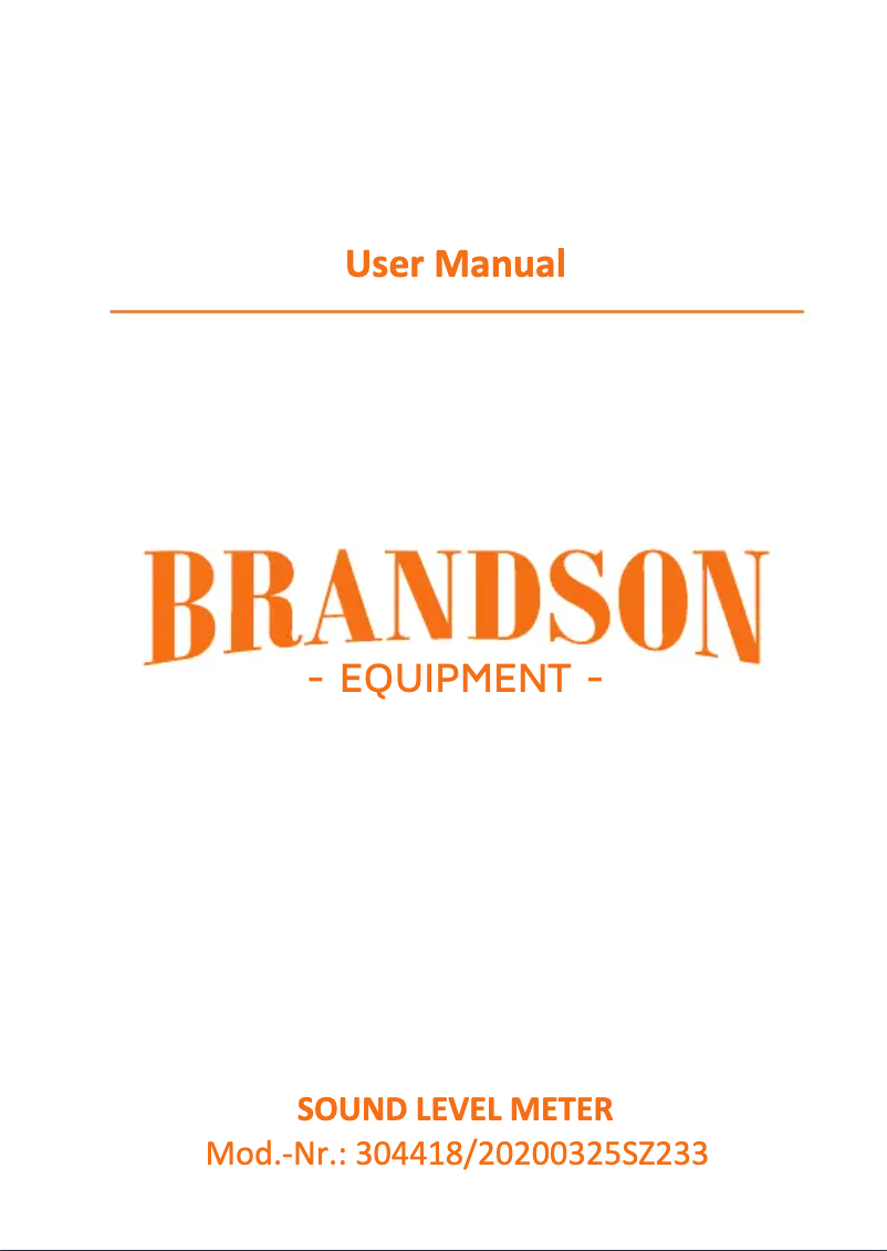 Page 1 of the manual User Manual Brandson 304418