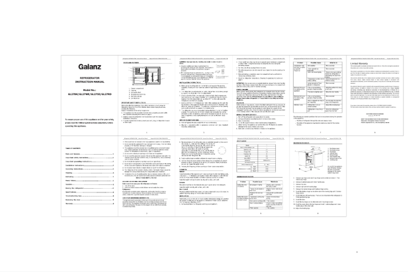 Page 1 de la notice Manuel utilisateur Galanz GL27S5