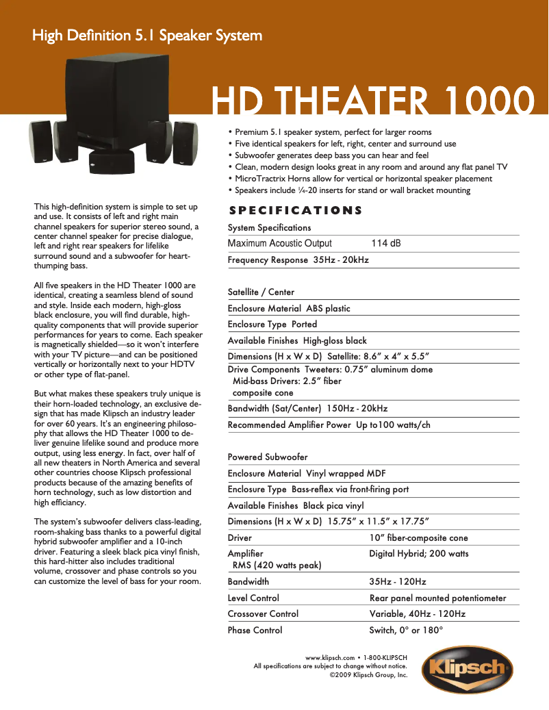 Image de la première page du manuel de l'appareil HD Theater 1000