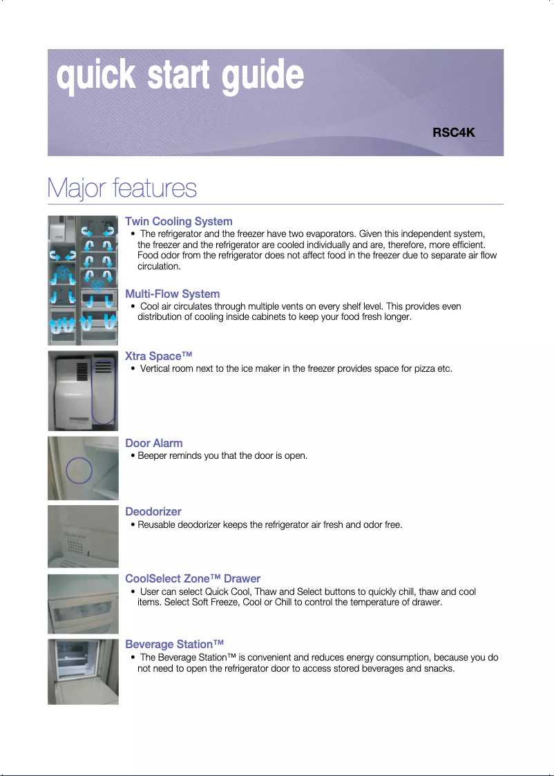 Page 1 de la notice Guide d'installation Samsung K70KWSW