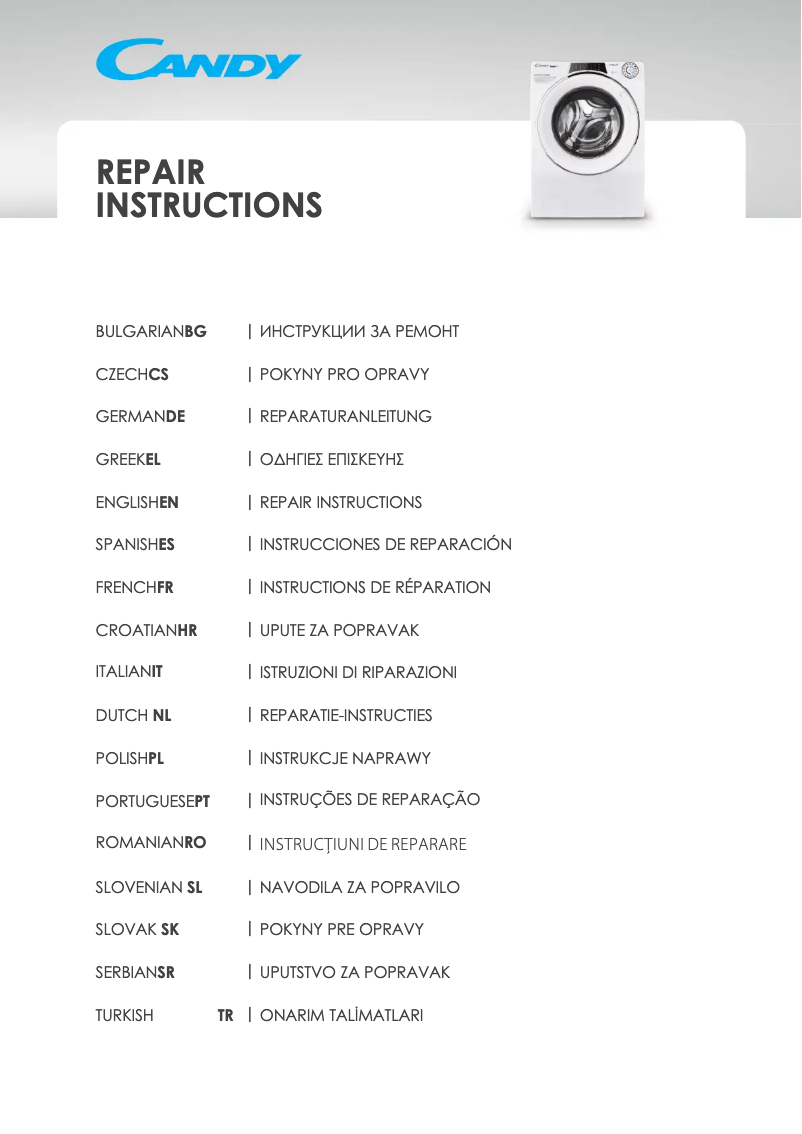 Page 1 de la notice Manuel utilisateur Candy CS4 1052D1/2-07