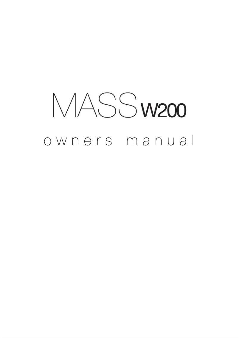 Page n°1 - Manuel utilisateur Monitor Audio Mass W200