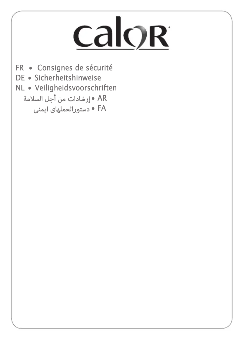 Page 1 de la notice Manuel utilisateur Calor FV5751C0